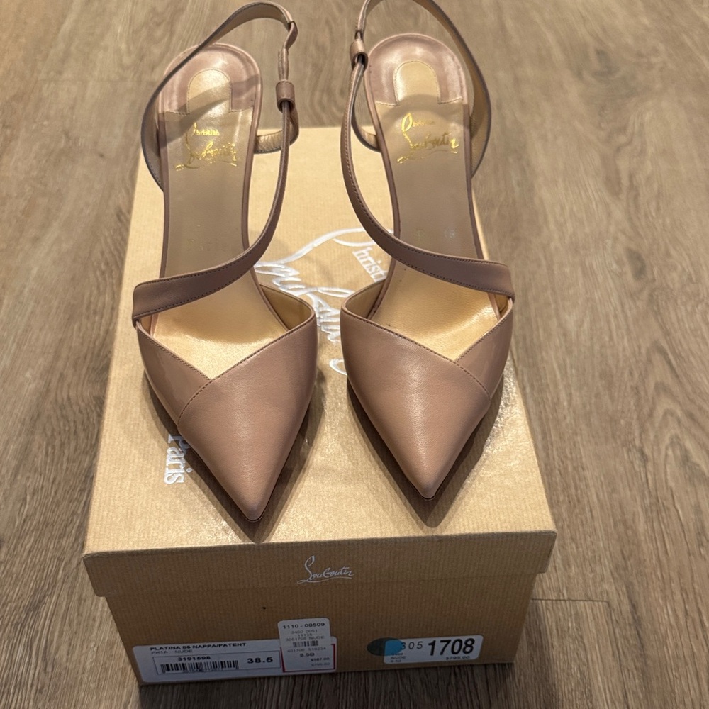 Christian Louboutin Nude Slingback Heels